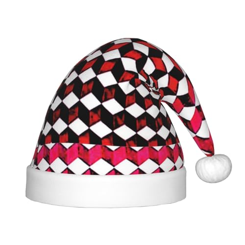 SHuWeiD Weihnachtsmütze, 3D, rot, kariert, Weihnachtsmütze, Uni, Samt, klassische Weihnachtsmütze, Neujahrsparty SHuWeiD Weihnachtsmütze, 3D, rot, kariert, Weihnachtsmütze, Uni, Samt, klassische Weihnachtsmütze, Neujahrsparty von SHuWeiD
