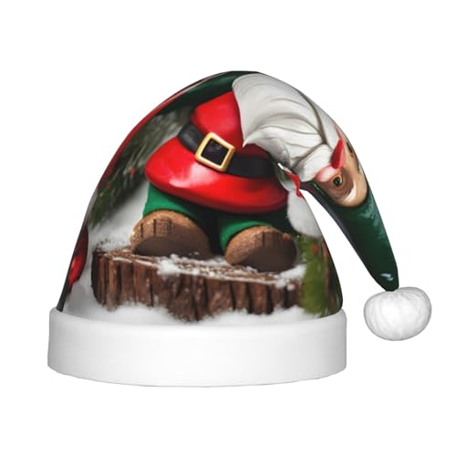 SHuWeiD Weihnachtsmütze, traditioneller Zwergen-Druck, Weihnachtsmütze, Uni, Samt, klassische Weihnachtsmütze, Neujahrsparty SHuWeiD Weihnachtsmütze, traditioneller Zwergen-Druck, Weihnachtsmütze, Uni, Samt, klassische Weihnachtsmütze, Neujahrsparty von SHuWeiD