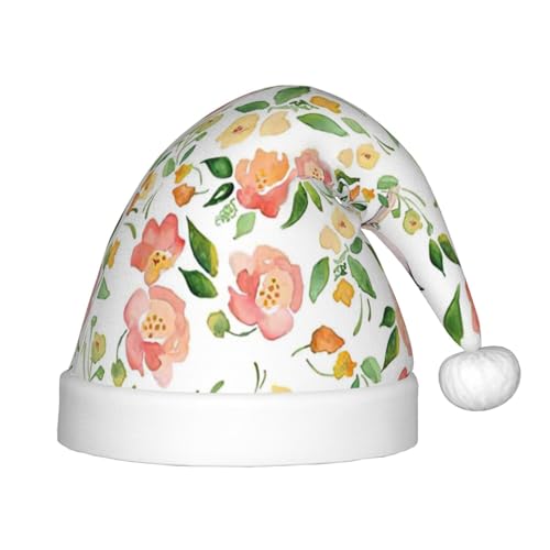 SHuWeiD Weihnachtsmütze mit Blumen- und Vogel-Aufdruck, Weihnachtsmütze, Uni, Samt, klassische Weihnachtsmütze, Neujahrsparty SHuWeiD Weihnachtsmütze mit Blumen- und Vogel-Aufdruck, Weihnachtsmütze, Uni, Samt, klassische Weihnachtsmütze, Neujahrsparty von SHuWeiD
