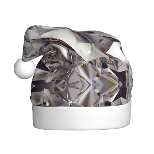 SHuWeiD Weihnachtsmütze mit Diamantmuster, Weihnachtsmütze für Erwachsene, Uni, geeignet für Neujahrsfeiertage von SHuWeiD