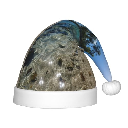 SHuWeiD Weihnachtsmütze mit tropischem Insel-Druck, Weihnachtsmütze, Uni, Samt, klassische Weihnachtsmütze, Neujahrsparty SHuWeiD Weihnachtsmütze mit tropischem Insel-Druck, Weihnachtsmütze, Uni, Samt, klassische Weihnachtsmütze, Neujahrsparty von SHuWeiD