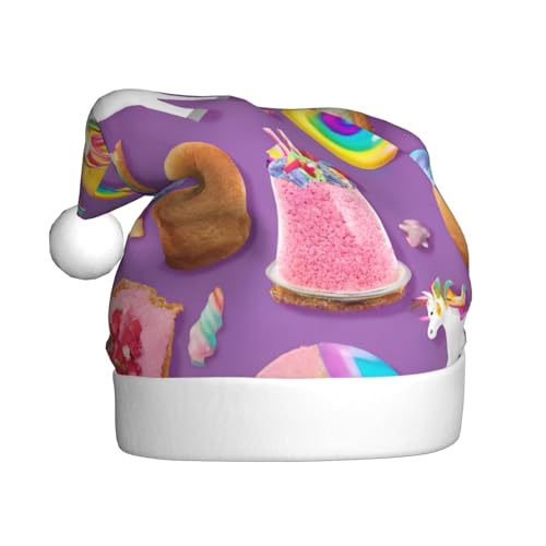 SHuWeiD unicorn food02 Weihnachtsmütze Erwachsene Weihnachtsmütze Uni Weihnachtsmütze Geeignet für Neujahrsfeiertage Party von SHuWeiD
