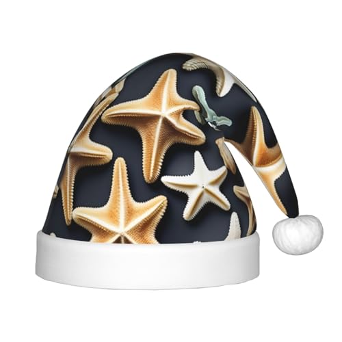Weihnachtsmütze mit Muschelmotiv, Seestern-Druck, Uni, Samt, klassische Weihnachtsmütze, Neujahrsparty Weihnachtsmütze mit Muschelmotiv, Seestern-Druck, Uni, Samt, klassische Weihnachtsmütze, Neujahrsparty von SHuWeiD