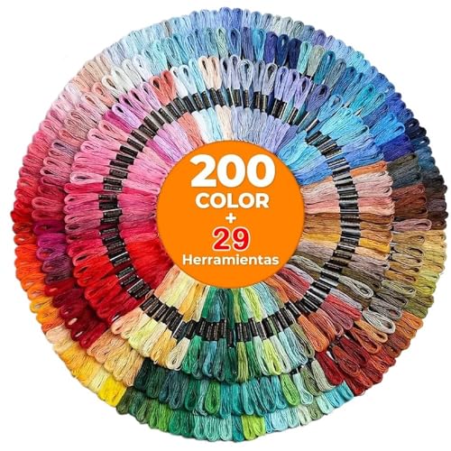 Stickgarn 200 Farben Stickgarn, Kreuzstich- und Nähgarn Stickgarn Set von SHuuL