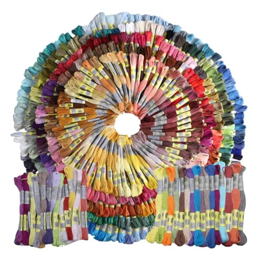 Stickgarn 505-Farben-Set, doppelt merzerisiertes, versengtes ägyptisches Langfaser-Baumwoll-Stickgarn, Kreuzstichgarn Stickgarn Set von SHuuL