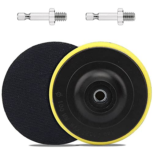 SI FANG 2 Stück 100 mm Klett-Schleifscheiben mit M10-Gewindebohrer-Adapter, Haken & Loop-Polierpad für Schleifscheiben, Gummi-Trägerplatten für Winkelschleifer, Bohrpuffer-Aufsatz SI FANG 2 Stück 100 mm Klett-Schleifscheiben mit M10-Gewindebohrer-Adapter, Haken & Loop-Polierpad für Schleifscheiben, Gummi-Trägerplatten für Winkelschleifer, Bohrpuffer-Aufsatz von SI FANG