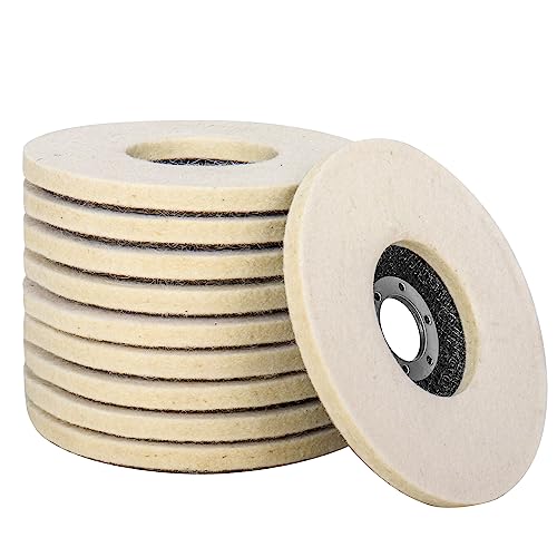SI FANG Polierscheiben aus Wolle, 125 mm, 6 Stück, 12,7 x 2,2 cm, Filz-Polierpads für Winkelschleifer, feine Woll-Polierscheibe, Glas, Marmor, Edelstahl, Metallverbindung, Schneiden und Polieren SI FANG Polierscheiben aus Wolle, 125 mm, 6 Stück, 12,7 x 2,2 cm, Filz-Polierpads für Winkelschleifer, feine Woll-Polierscheibe, Glas, Marmor, Edelstahl, Metallverbindung, Schneiden und Polieren von SI FANG