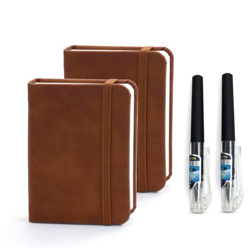 SI SEN 2-teiliges Taschennotizbuch, Mini-Notizbuch, kleines Notizbuch mit festem Einband zum Schreiben und Notieren von SI SEN