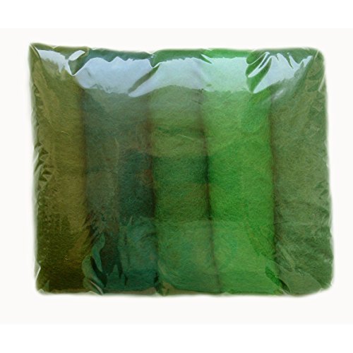 SIA COLLA-S Filzwolle Bunt Mischung Filz gemischte 100% Wolle Grün Green Farbtönen Mix. Mindestens 5 Verschiedene Farbtöne, 50 g insgesamt SIA COLLA-S Filzwolle Bunt Mischung Filz gemischte 100% Wolle Grün Green Farbtönen Mix. Mindestens 5 Verschiedene Farbtöne, 50 g insgesamt von SIA COLLA-S