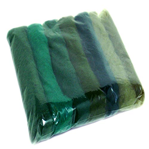 Filzwolle Bunt Mischung Filz gemischte 100% Wolle Grün Green Farbtönen Mix. Mindestens 6 verschiedene Farbtöne, 75 g insgesamt von SIA COLLA-S