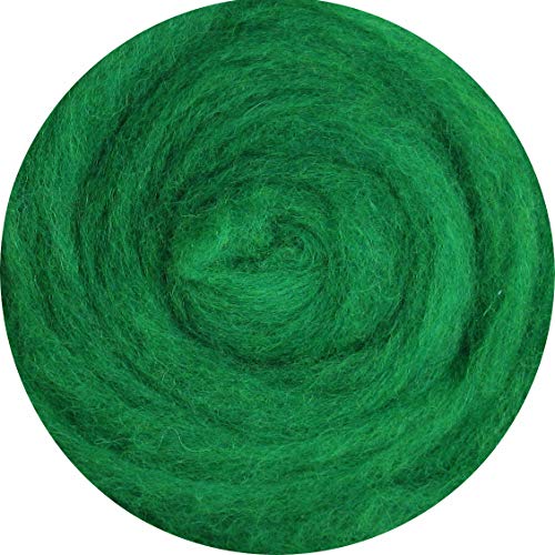 SIA COLLA-S Filzwolle 100% Wolle zum Filzen Trockenfilzen Nassfilzen - Bright Grün Grass 200 g von SIA COLLA-S