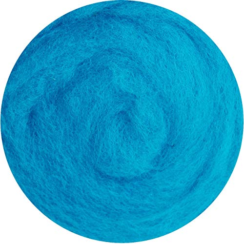 SIA COLLA-S Filzwolle 100% Wolle zum Filzen Trockenfilzen Nassfilzen - Grell Blau Aquamarin 200 g von SIA COLLA-S