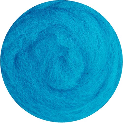 SIA COLLA-S Filzwolle 100% Wolle zum Filzen Trockenfilzen Nassfilzen - Grell Blau Aquamarin 200 g von SIA COLLA-S