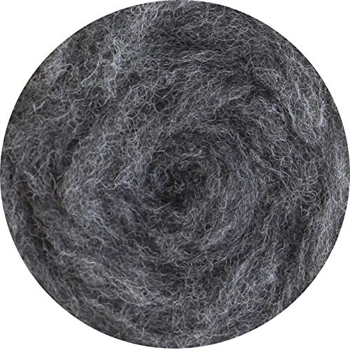 Filzwolle 100% Wolle zum Filzen Trockenfilzen Nassfilzen - Mittel Grau (mix) 100 g von SIA COLLA-S