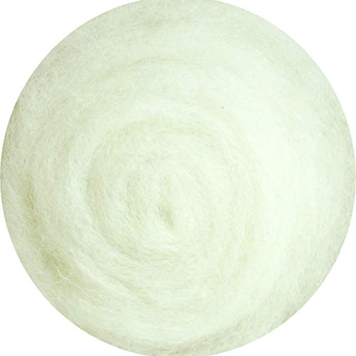 SIA COLLA-S Filzwolle 100% Wolle zum Filzen Trockenfilzen Nassfilzen – Weiß 75 g VK1001-75 von SIA COLLA-S