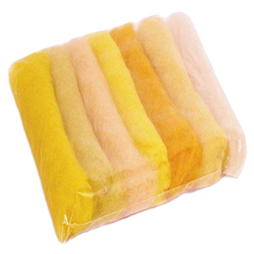 SIA COLLA-S Filzwolle Bunt Mischung Filz gemischte 100% Wolle Gelb Yellow Farbtönen Mix. Mindestens 6 Verschiedene Farbtöne, 75 g insgesamt von SIA COLLA-S