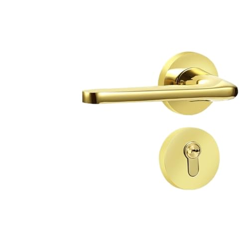 SIBBLE Hellgoldenes Badezimmer-Türschloss aus Aluminiumlegierung for den Haushalt, Badezimmer-Türschloss for den Innenbereich, geräuschlose Möbelschloss-Hardware(58 Magnetic Full Copper) von SIBBLE