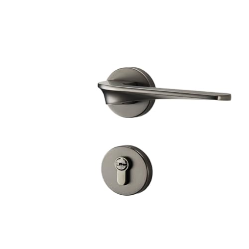 SIBBLE Schwarzes mechanisches Türschloss aus Gold-Zink-Legierung for den Haushalt, Schlafzimmer, geräuschlos, magnetisches geteiltes Schloss, Möbelbeschläge(Gray Steel 5845 Magnetic) von SIBBLE