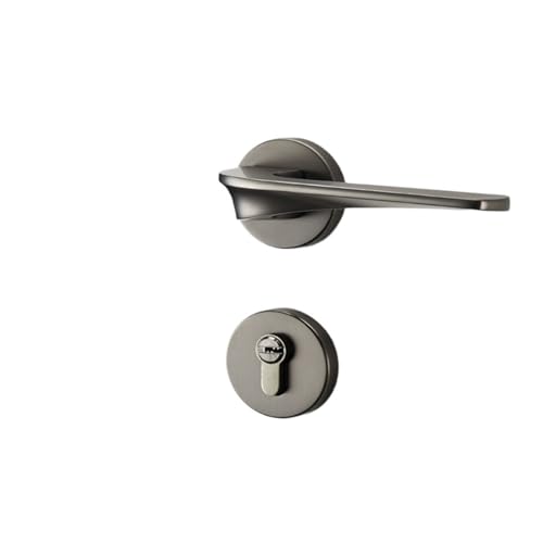 SIBBLE Schwarzes mechanisches Türschloss aus Gold-Zink-Legierung for den Haushalt, Schlafzimmer, geräuschlos, magnetisches geteiltes Schloss, Möbelbeschläge(Gray Steel 5845 Silent) von SIBBLE