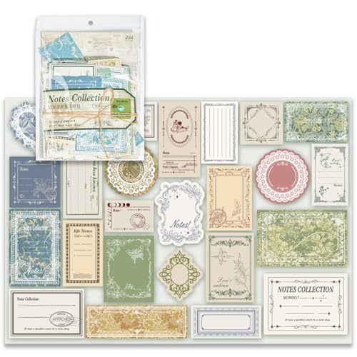 SIBLYMONA 200 Stück Vintage Memo Pack – Vintage Scrapbook Supplies, Junk Journal Set mit Vintage Etiketten & Haftnotizen, Ephemera für Junk Journals, Scrapbook Etiketten, Journal Supplies Set (Grün SIBLYMONA 200 Stück Vintage Memo Pack – Vintage Scrapbook Supplies, Junk Journal Set mit Vintage Etiketten & Haftnotizen, Ephemera für Junk Journals, Scrapbook Etiketten, Journal Supplies Set (Grün von SIBLYMONA