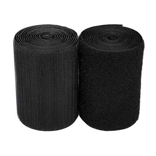 Klettband zum Aufnähen, 10,2 cm breit, 1,8 m, nicht klebende Rückseite, Klettstreifen, Nähverschluss, Stoffverschluss, nicht klebend, ineinandergreifendes Klebeband, Schwarz Klettband zum Aufnähen, 10,2 cm breit, 1,8 m, nicht klebende Rückseite, Klettstreifen, Nähverschluss, Stoffverschluss, nicht klebend, ineinandergreifendes Klebeband, Schwarz von SICCOMA