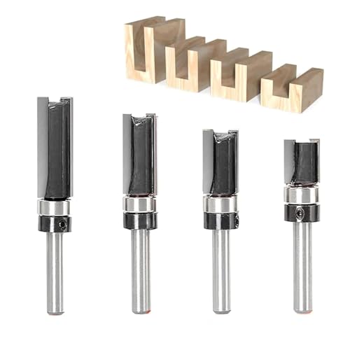 4 x Muster-Fräser-Bits, 1/4-Zoll-Schaft von SICWOOD