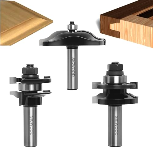SICWOOD 3PCS Cabinet Door Raised Panel Router Bits Set 1/2 Shank, Carbide Woodworking Tools, for Making Door & Window Frames, Tenon Joint Cutter Diameter: 1-5/20.3 cm SICWOOD 3PCS Cabinet Door Raised Panel Router Bits Set 1/2 Shank, Carbide Woodworking Tools, for Making Door & Window Frames, Tenon Joint Cutter Diameter: 1-5/20.3 cm von SICWOOD
