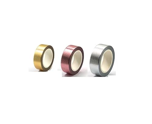 3 Stück Gold Silber Rose Gold Folie Washi Tape Wanddeko Klebeband DIY Dekoband Spiegelklebeband Metallklebeband 0,6 von SIDAZON