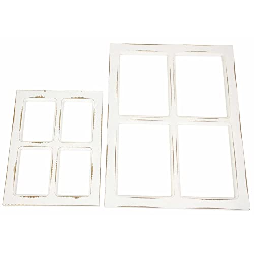 SIDCO Deko Fensterrahmen 2X Dekofenster Shabby Sprossenfenster Dekorahmen weiß Vintage von SIDCO