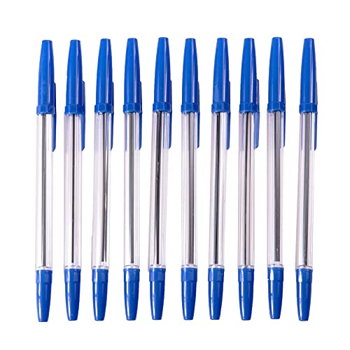 SIDCO Kugelschreiber 10 x Schreiber Kuli blau + Schutzkappe blaue Schreibstift Mine von SIDCO