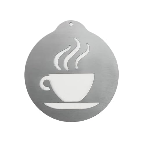 1/5 x Kaffeeschablonen, ausgefallenes Kaffee-Druckmodell, Schaumstoff-Spray-Schablonen, Kaffee-Zeichnen, Cappuccinoform, pulverförmiges Sieb-Werkzeug (1 Stück) von SIDIFU