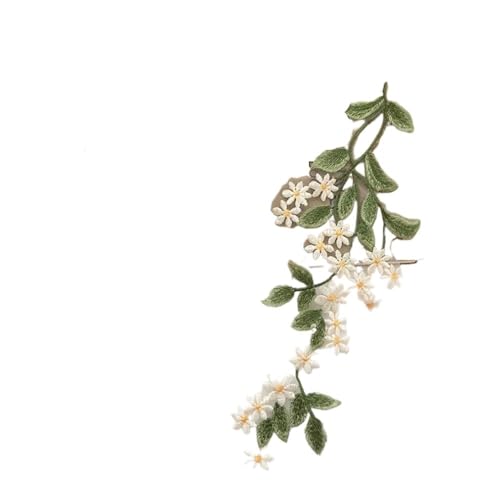 1 Paar grüne Blatt-Reparatur-Spitzenkragen-Flicken, Stickerei-Applikation, Zubehör, 31 x 12 cm (grün) von SIDIFU