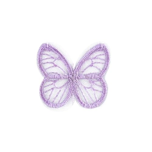 10/50 Stück bestickte Spitze Schmetterling Mesh Schmetterling Tuch Patches Applikationen DIY Kleidung Kopfbedeckung Nähen Haarspangen Zubehör (Pink A, 10 Stück) von SIDIFU