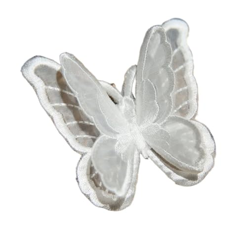 10 Stück/Los weiße Organza-Schmetterlings-Patches zum Selbermachen, modische Spitzenapplikation für Hochzeitskleidung, dekorative Parches Nähen, Stickerei (F7) von SIDIFU