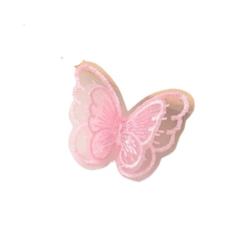 10 Stück 5 x 4 cm doppellagige Netz-Spitzen-Schmetterlings-Flicken Applikationen für Kleidung Nähzubehör DIY Haarspange Zubehör (LC01-3) von SIDIFU