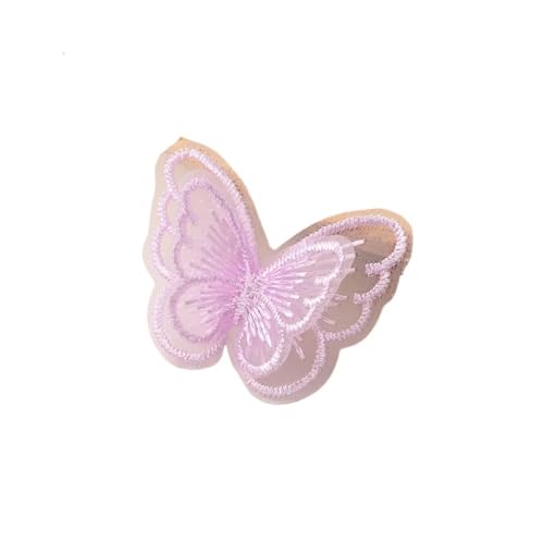 10 Stück 5 x 4 cm doppellagige Netz-Spitzen-Schmetterlings-Flicken Applikationen für Kleidung Nähzubehör DIY Haarspange Zubehör (LC01-4) von SIDIFU