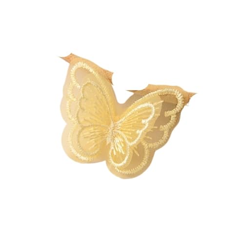 10 Stück 5 x 4 cm doppellagige Netz-Spitzen-Schmetterlings-Flicken Applikationen für Kleidung Nähzubehör DIY Haarspange Zubehör (LC01-5) von SIDIFU