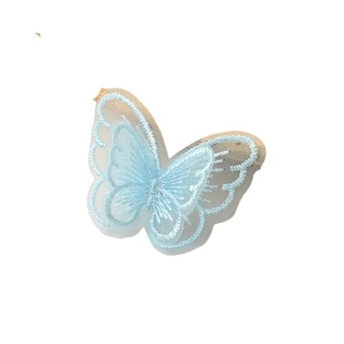 10 Stück 5 x 4 cm doppellagige Netz-Spitzen-Schmetterlings-Flicken Applikationen für Kleidung Nähzubehör DIY Haarspange Zubehör (LC01-6) von SIDIFU