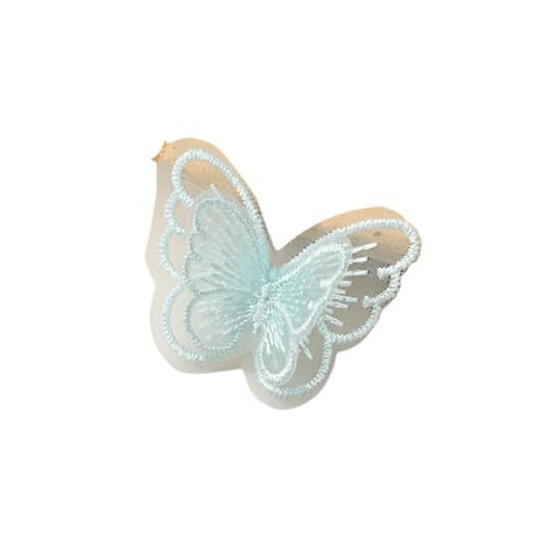 10 Stück 5 x 4 cm doppellagige Netz-Spitzen-Schmetterlings-Flicken Applikationen für Kleidung Nähzubehör DIY Haarspange Zubehör (LC01-7) von SIDIFU