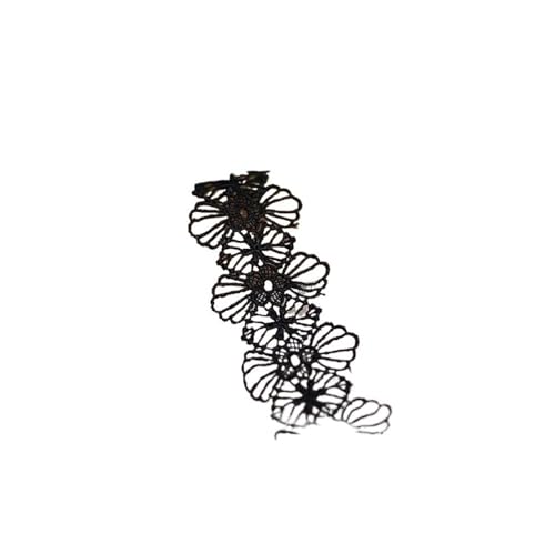 2,7 m bestickte schwarz-weiße Blumen-Spitzenbordüre, Applikation, Stirnband, Basteln, Nähen, DIY, handgefertigtes Patchwork, 4 cm (schwarz) von SIDIFU