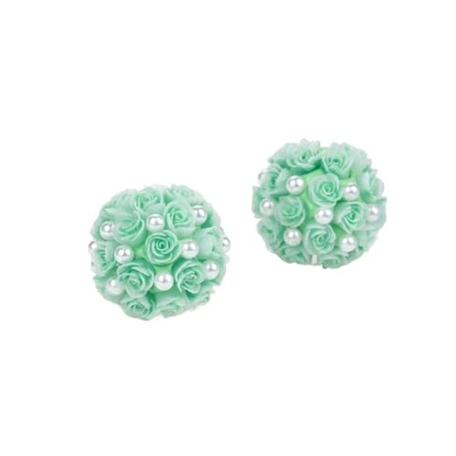 20 mm, 1/3/5 Stück Rosenblüten-Kugeln, Perlen, Polymer-Acrylperlen für Schmuckherstellung, DIY, Halsketten, Armbänder, Ohrring-Zubehör (grün, 20 mm, 5 Stück) von SIDIFU