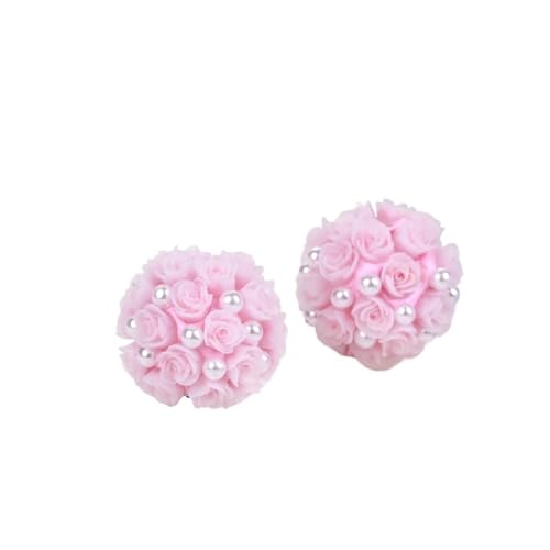 20 mm, 1/3/5 Stück Rosenblüten-Kugeln, Polymer-Acrylperlen für Schmuckherstellung, DIY, Halsketten, Armbänder, Ohrring-Zubehör (Hellrosa, 20 mm, 3 Stück) von SIDIFU