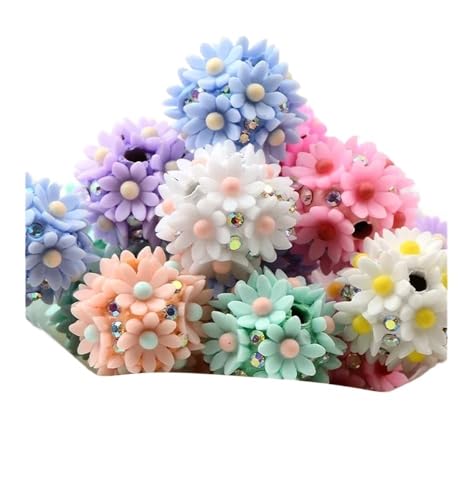 4 schöne gemischte Blumenkugeln, runde Perlen für Schmuckherstellung, Armband, Handy, Stifttasche, Kette, Perlendekor, Zubehör 4 schöne gemischte Blumenkugeln, runde Perlen für Schmuckherstellung, Armband, Handy, Stifttasche, Kette, Perlendekor, Zubehör von SIDIFU