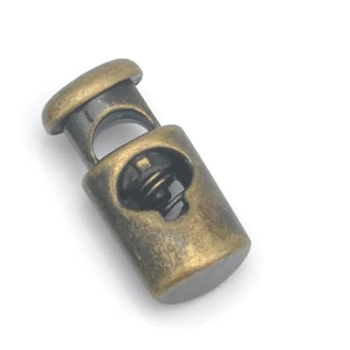 45 Stück/Set kleine ovale Stöpsel aus Metalllegierung Schalter Kordelschloss Schnurschloss 4 mm Loch Silber, Schwarz, Braun Kostenloser Versand (Messing Antik) von SIDIFU