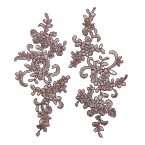 5 Paar Stickerei-Blumen-Spitzenapplikationen zum Aufnähen, Stoff, exquisite Besatz, Basteln, Aufkleber, Tasche, Kleid, Dekoration (Dunkelrosa) von SIDIFU