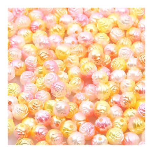 50–100 Stück runde Acrylperlen in 10 Farben, lose Abstandshalter, Blumen, Perlen für Schmuckherstellung, DIY, handgefertigtes Halskettenzubehör (Größe 7) von SIDIFU