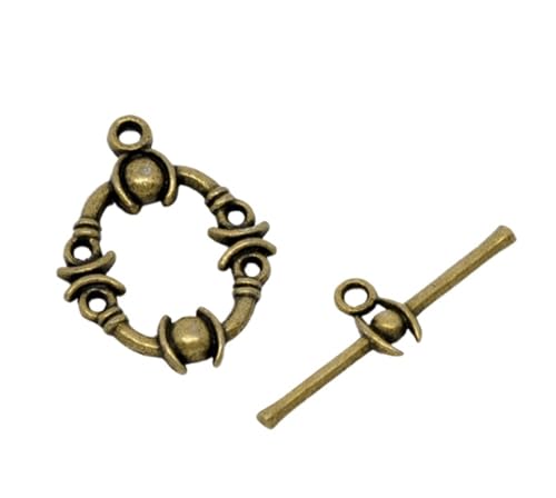 B14353 Knebelverschlüsse, bronzefarben, 21 x 17 mm, 25 x 8 mm, 25 Sets von SIDIFU