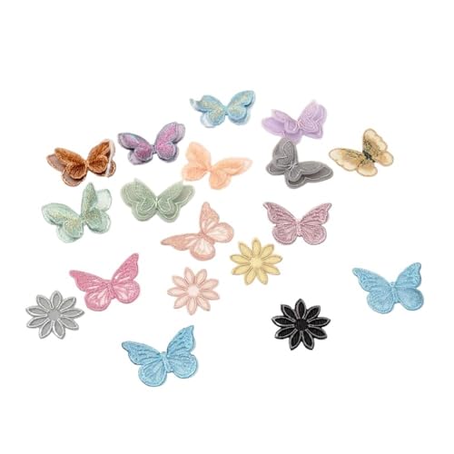 Dreidimensionaler Schmetterling doppellagige Organza-Stickerei Kleidung Tasche Patch DIY Zubehör Stoff Aufkleber (C-C107) von SIDIFU