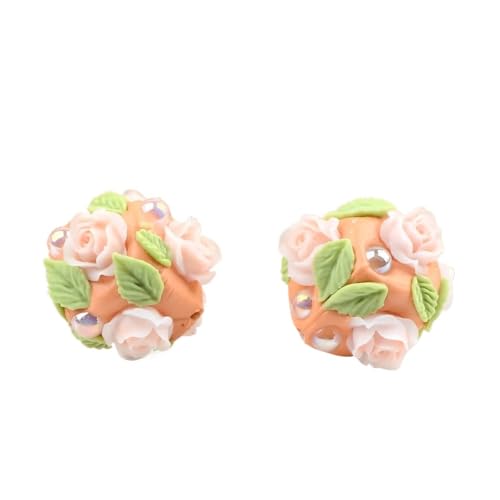 Kreative Rosen-Acrylperlen für Schmuckherstellung, Charm, lose Perlen, DIY-Armband, Halskette, Ohrringe, Schlüsselanhänger, Stift (orange), 4 Stück von SIDIFU