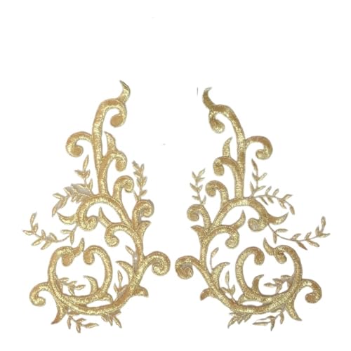 Spitzenapplikationen, Blumenaufnäher, Nähbesatz, Hochzeitsdekoration, Spitzenstoff (Gold A) von SIDIFU